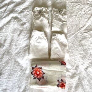 Organic Cotton Onesie and Pant Bundle with Swaddle Layette Set